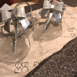 BCBGeneration Silver Bow sandal